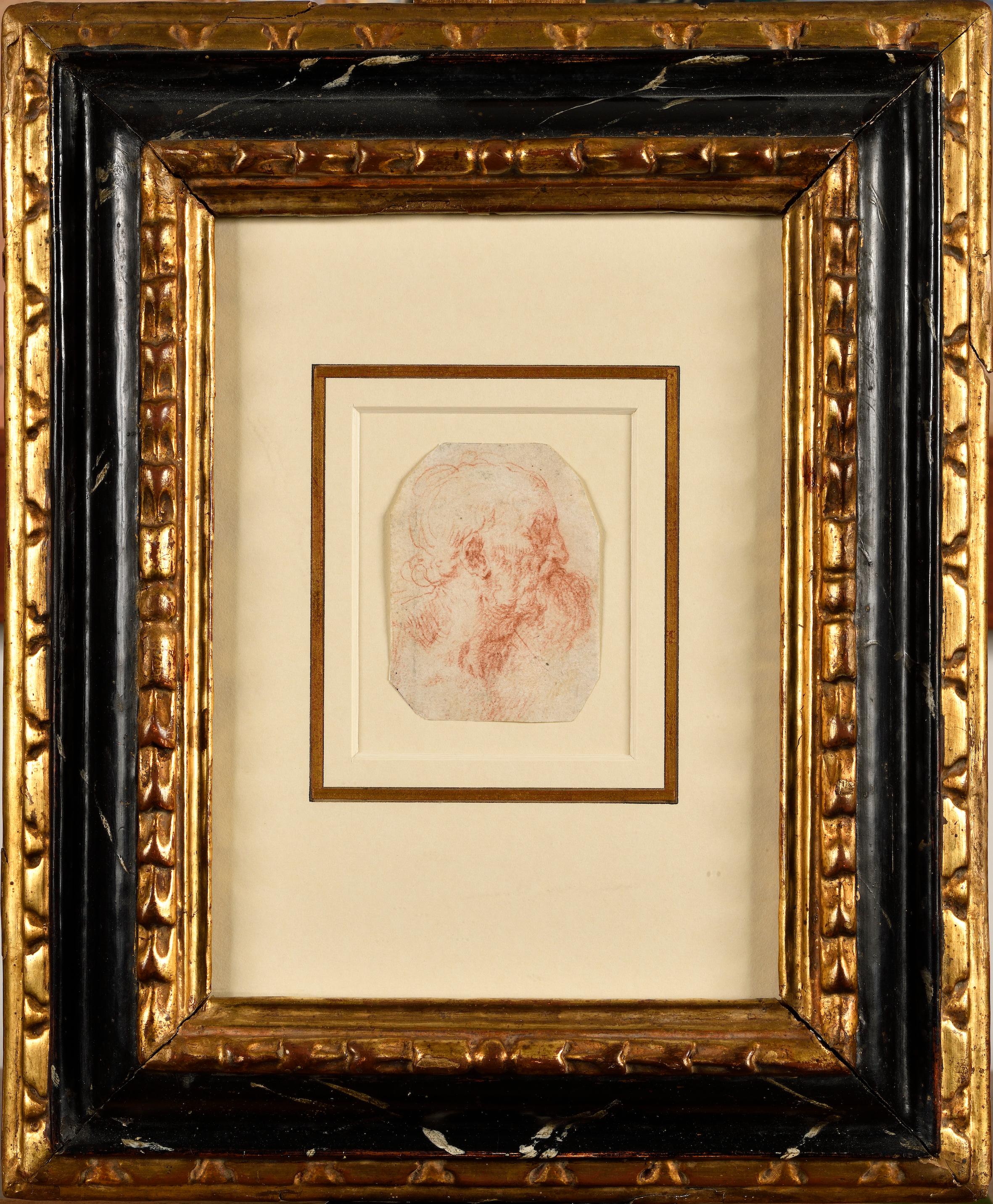 Study of a bearded man in profile to the right - Art by Leonardo da Vinci
