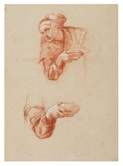 Studio di una donna che tiene una ciotola