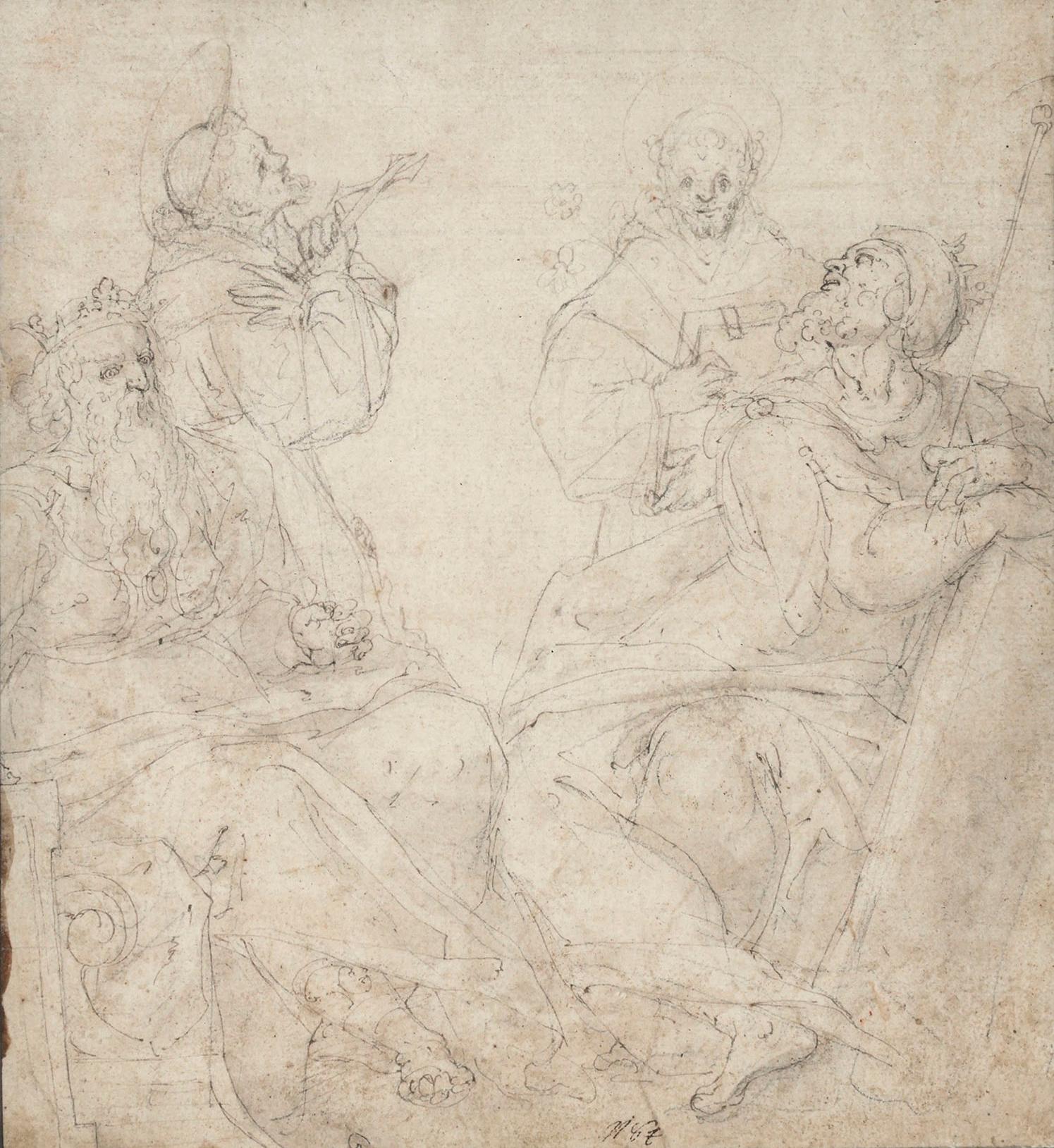 Composizione con due re e due francescani - Art di Filippo Bellini