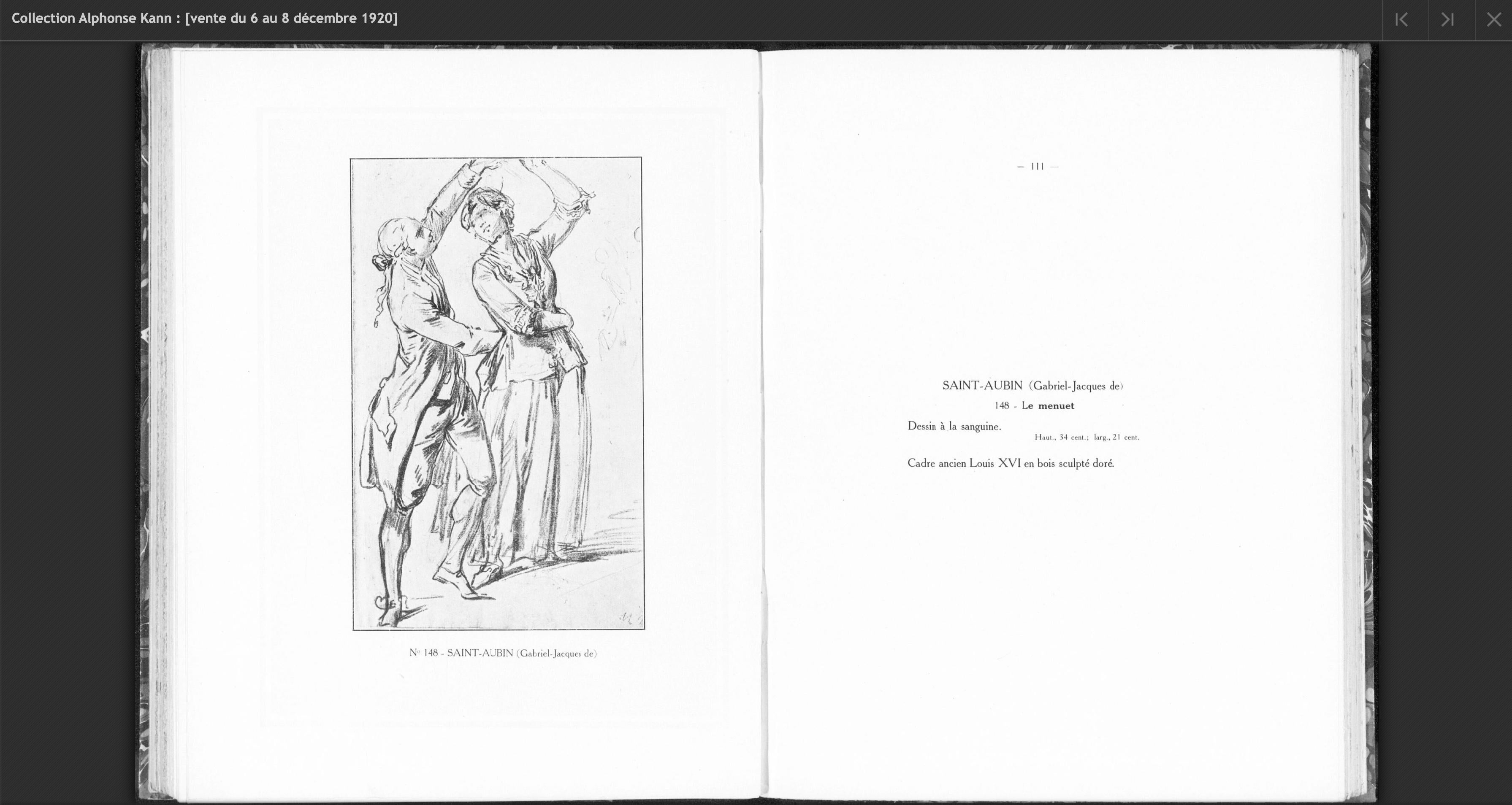 Le Menuet - Beige Portrait by Gabriel-jacques De Saint-Aubin