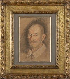 16th Century Chalk Drawing of Bearded Man on Laid Paper, Unsigned