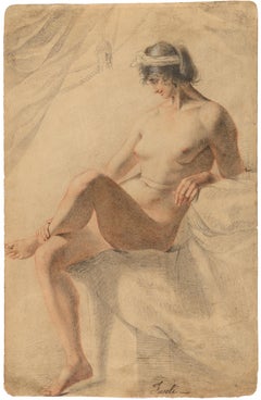 Nude Study, Charcoal on Paper, Circa 1790, Old Masters circle of Fussli