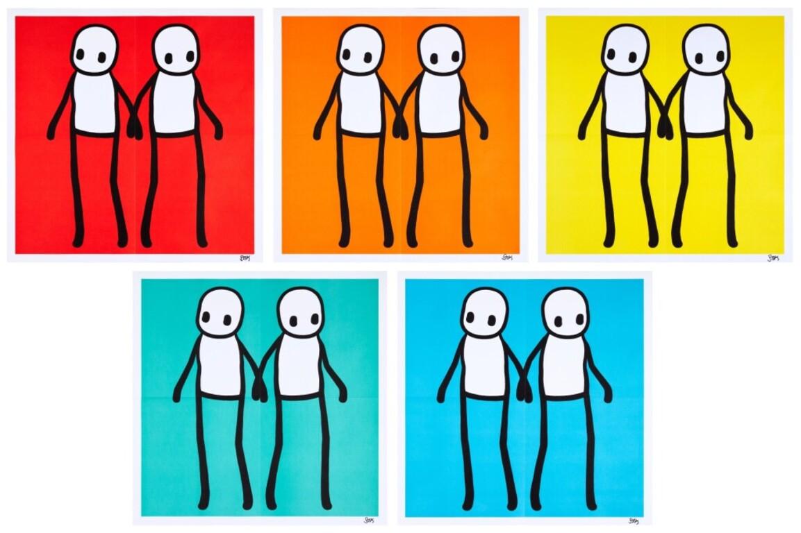 Holding Hands (Red, Yellow, Orange, Blue and Teal)