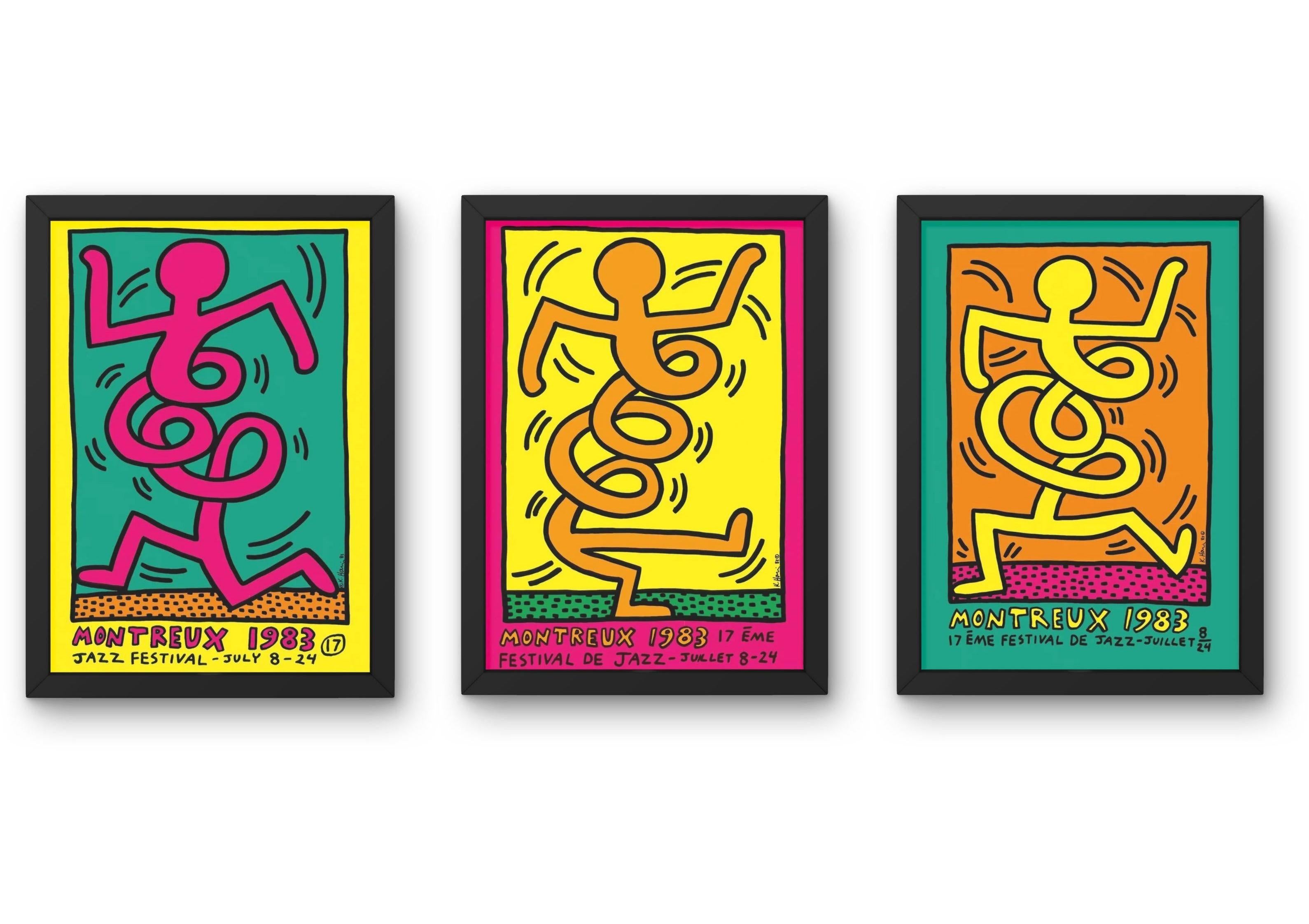 Keith Haring, Montreux Jazz Festival posters (set of 3)

Keith Haring was invited to design the posters for the 17th Montreux Jazz Festival in 1983 after the organiser, Pierre Keller met the artist a few months after his debut gallery show at the