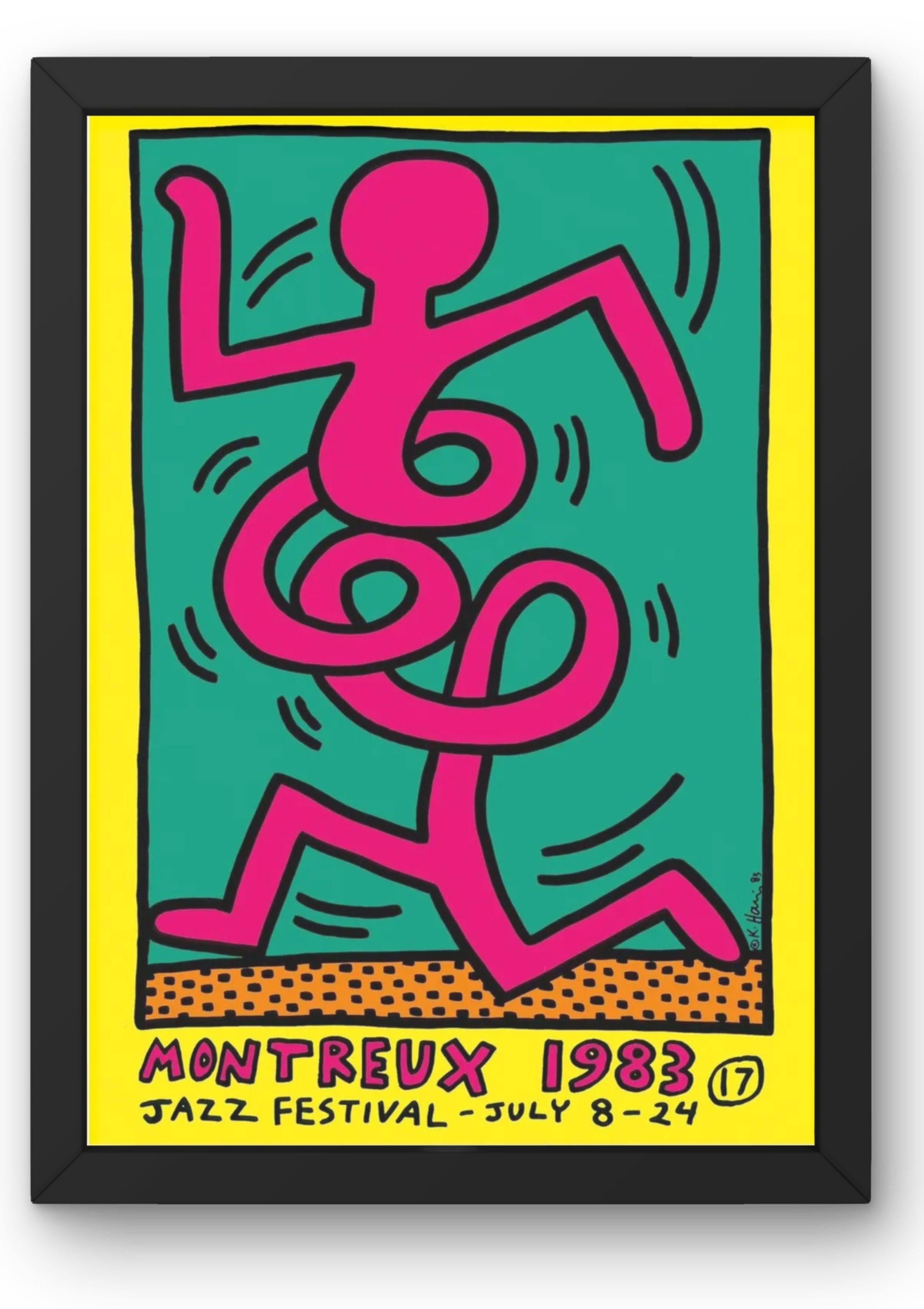 Keith Haring, Framed Montreux Jazz Festival posters (set of 3) For Sale 1