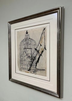 Andy Warhol, Bird in a Cage and Shoe, 1956  Original Andy Warhol on paper