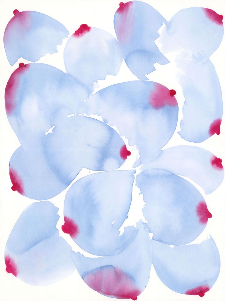 Nina Bovasso Abstract Painting - Blue Boobs