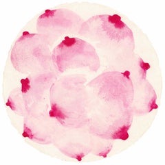 Tondo cercle de boutons roses aquarelle