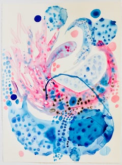 Einzigartige Cosmic Sea Scape Abstrakte Aquarell Fantasie