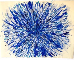 Monochrome Blue Cool Explosion on paper