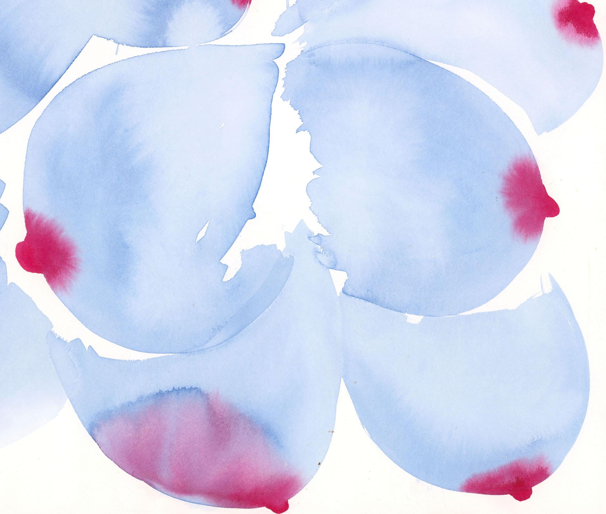 Blaue Brüste – Painting von Nina Bovasso