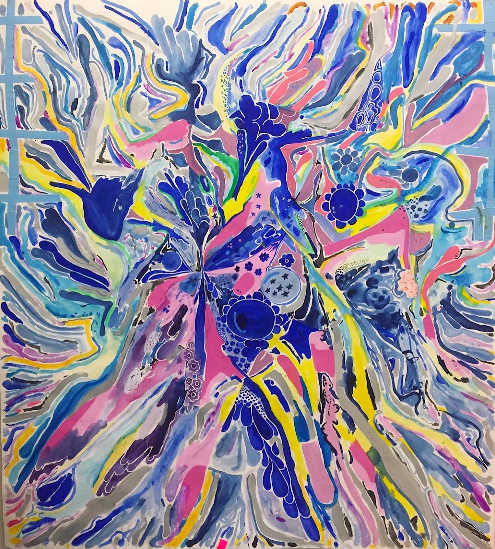 Grande œuvre sur papier Reaching for the stars - Art de Nina Bovasso