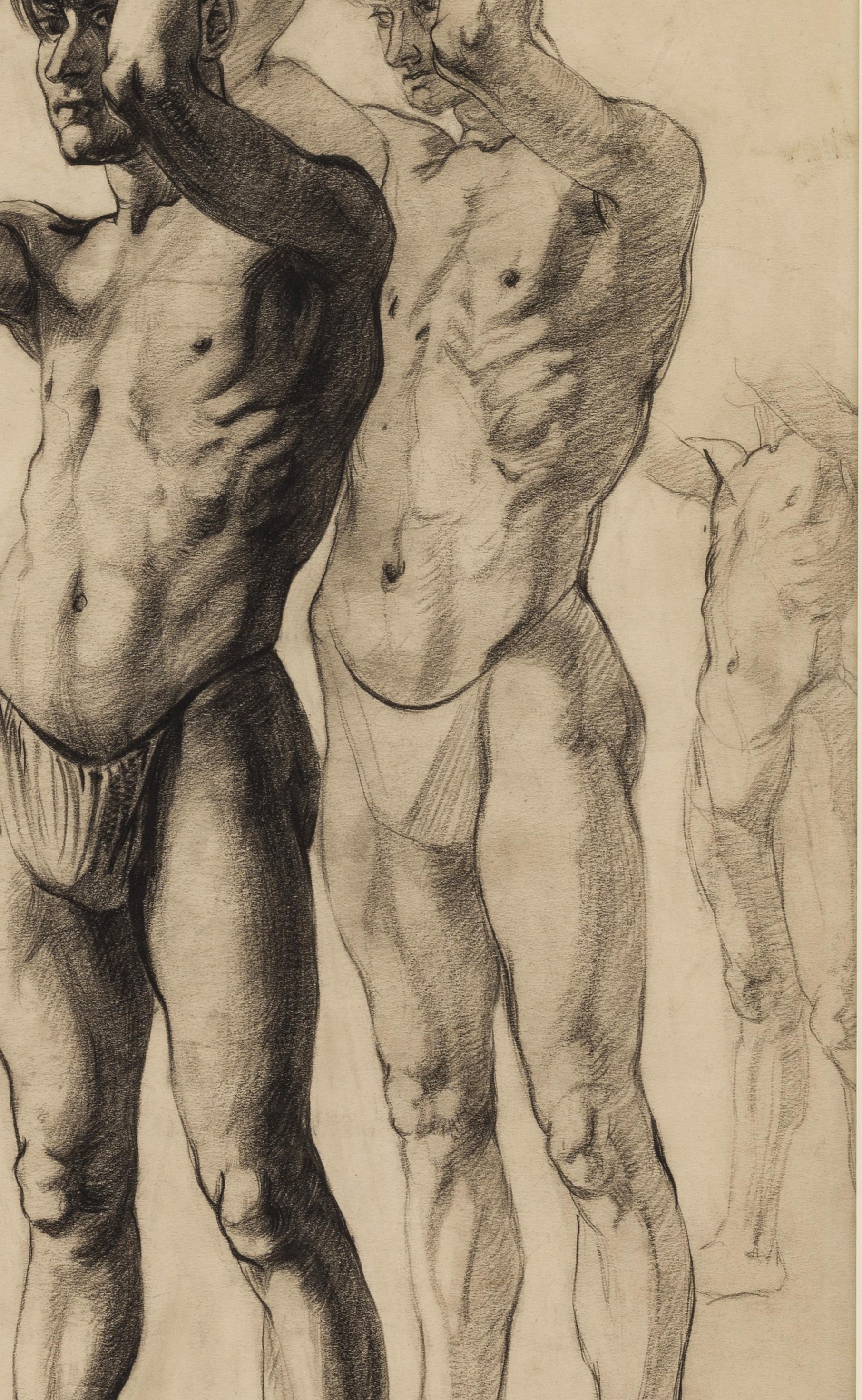 Studies of Man with Arms Raised - Post-War Art by Robert Colquhoun