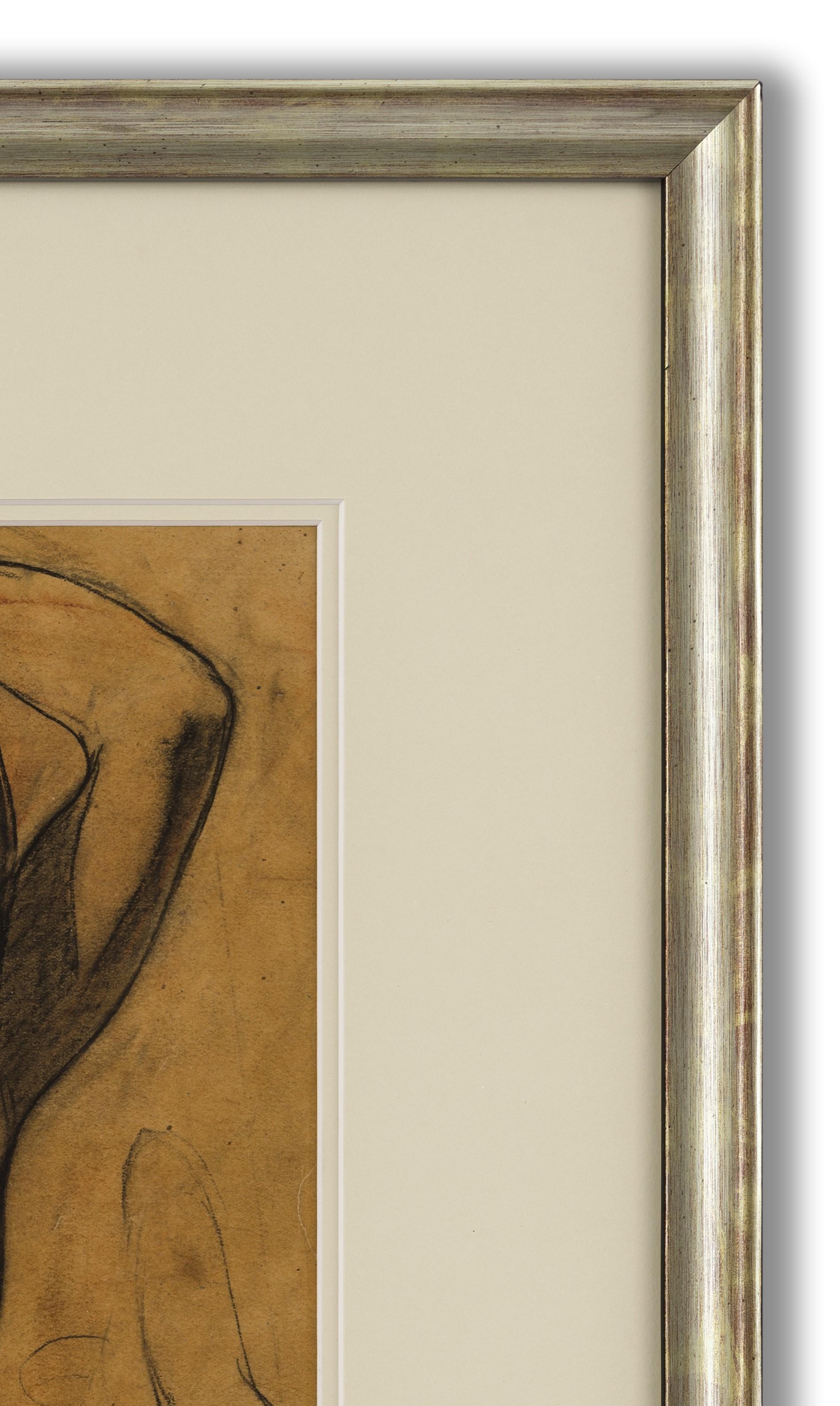 Craie noire et rouge sur papier, signé et daté (en bas à droite), 31cm x 27cm (50cm x 45cm encadré). 

Delmotte était un peintre, un dessinateur, un aquarelliste et un sculpteur belge. D'abord peintre réaliste, il est influencé par l'expressionnisme