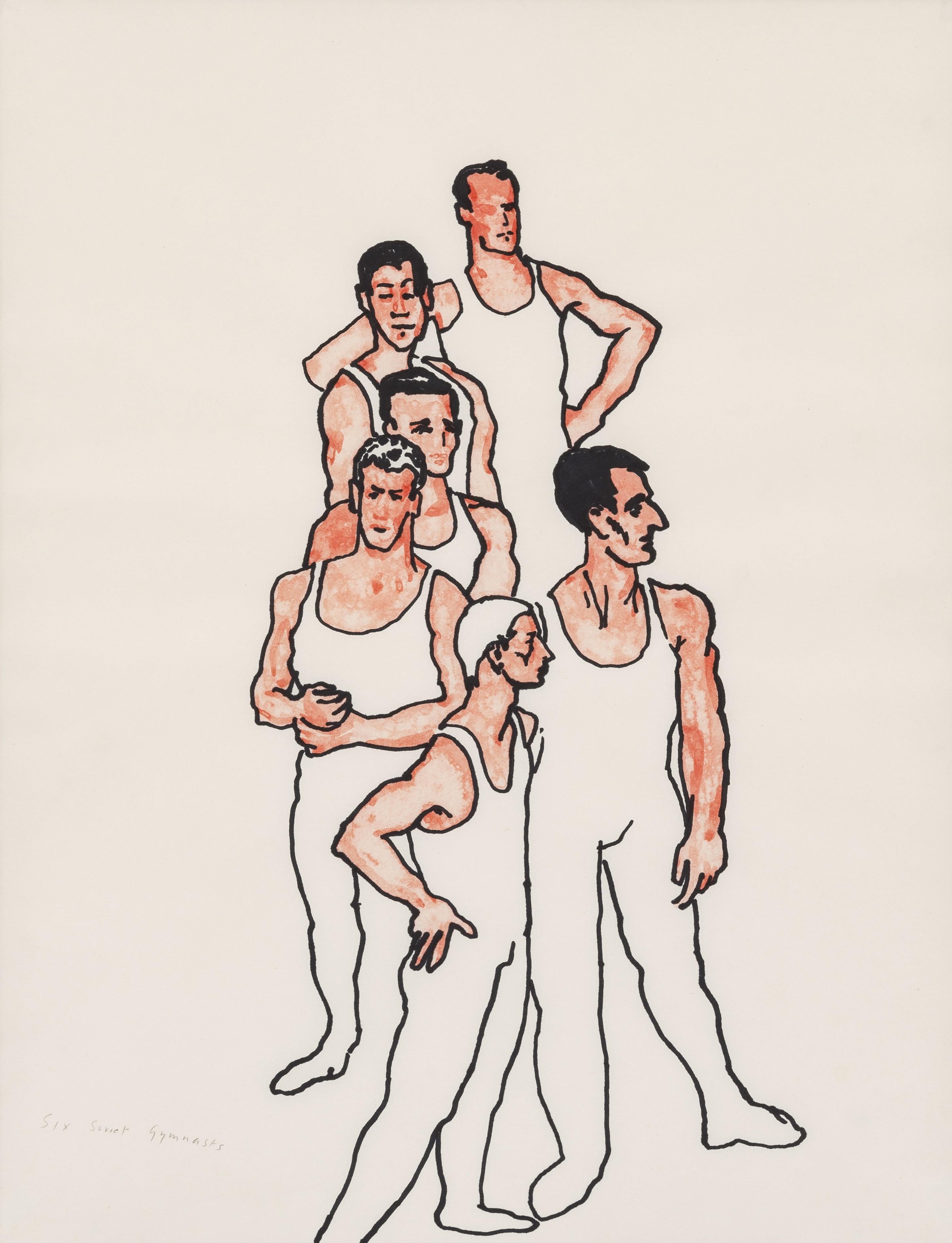 Sechs sowjetische Gymnasten – Art von Patrick Procktor