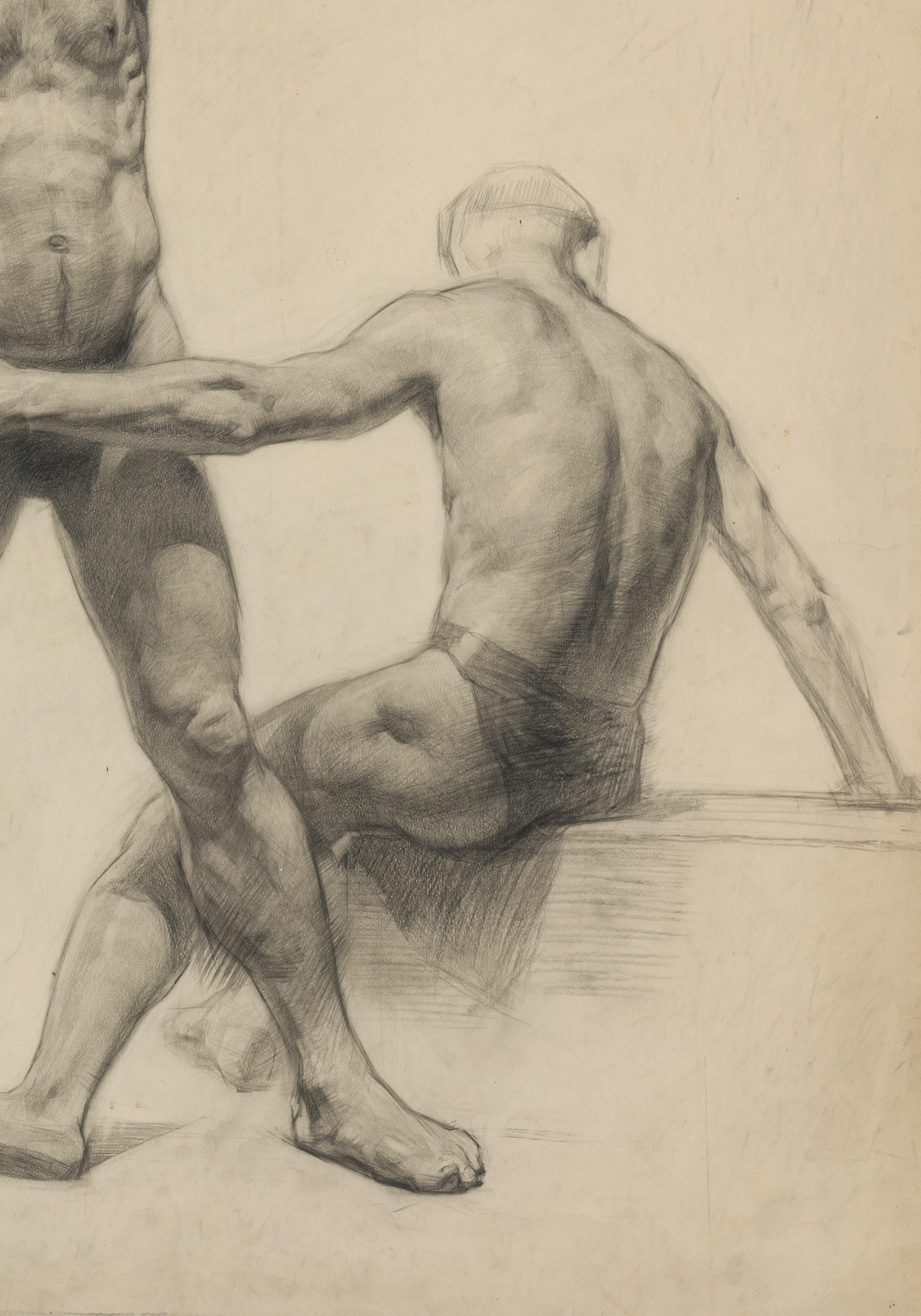 Akademische Studie (Männliche Akte) (Beige), Nude, von Arkadi Martirosov