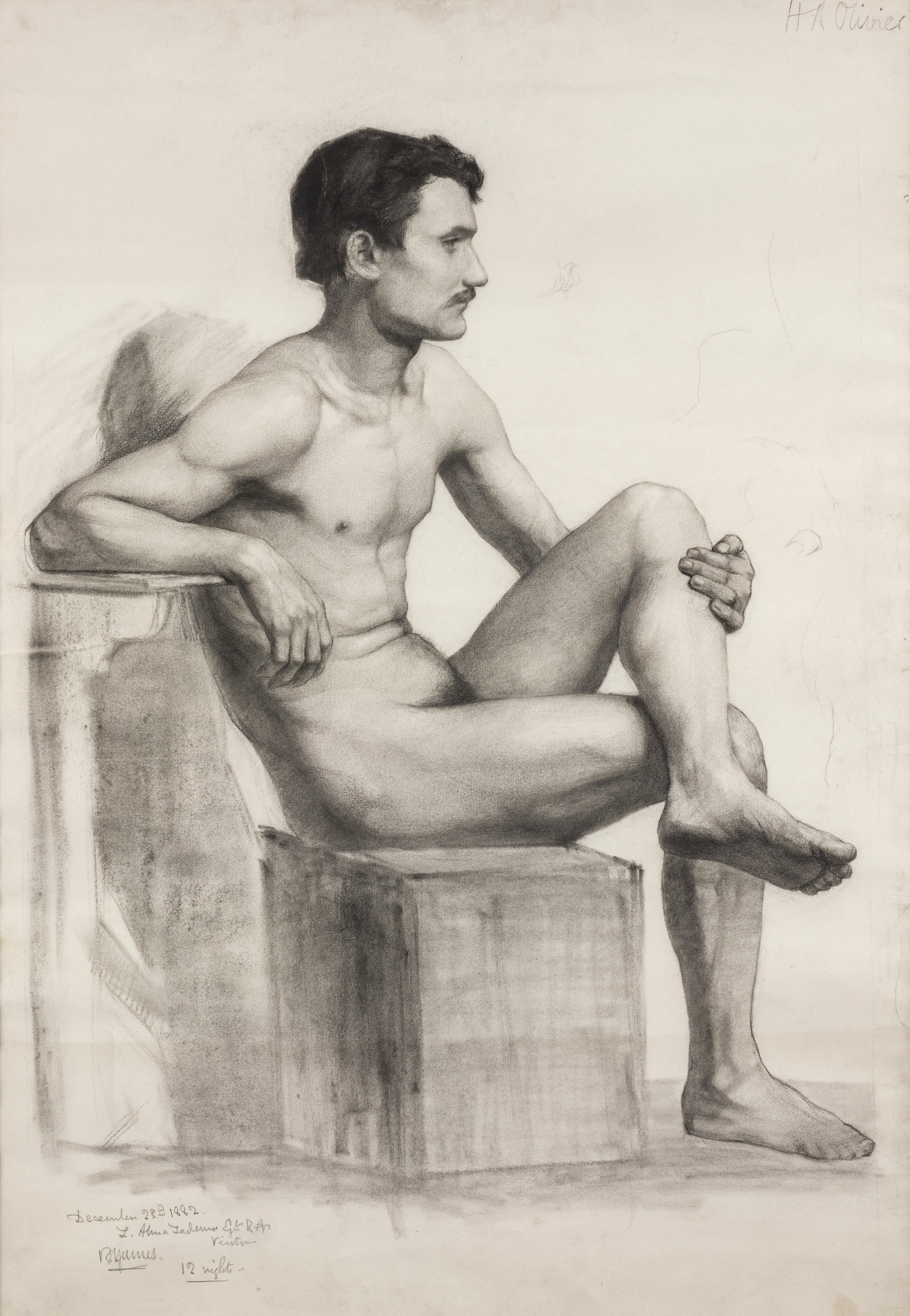 Academic Study (Male Nude) - Art by Herbert Arnould Olivier