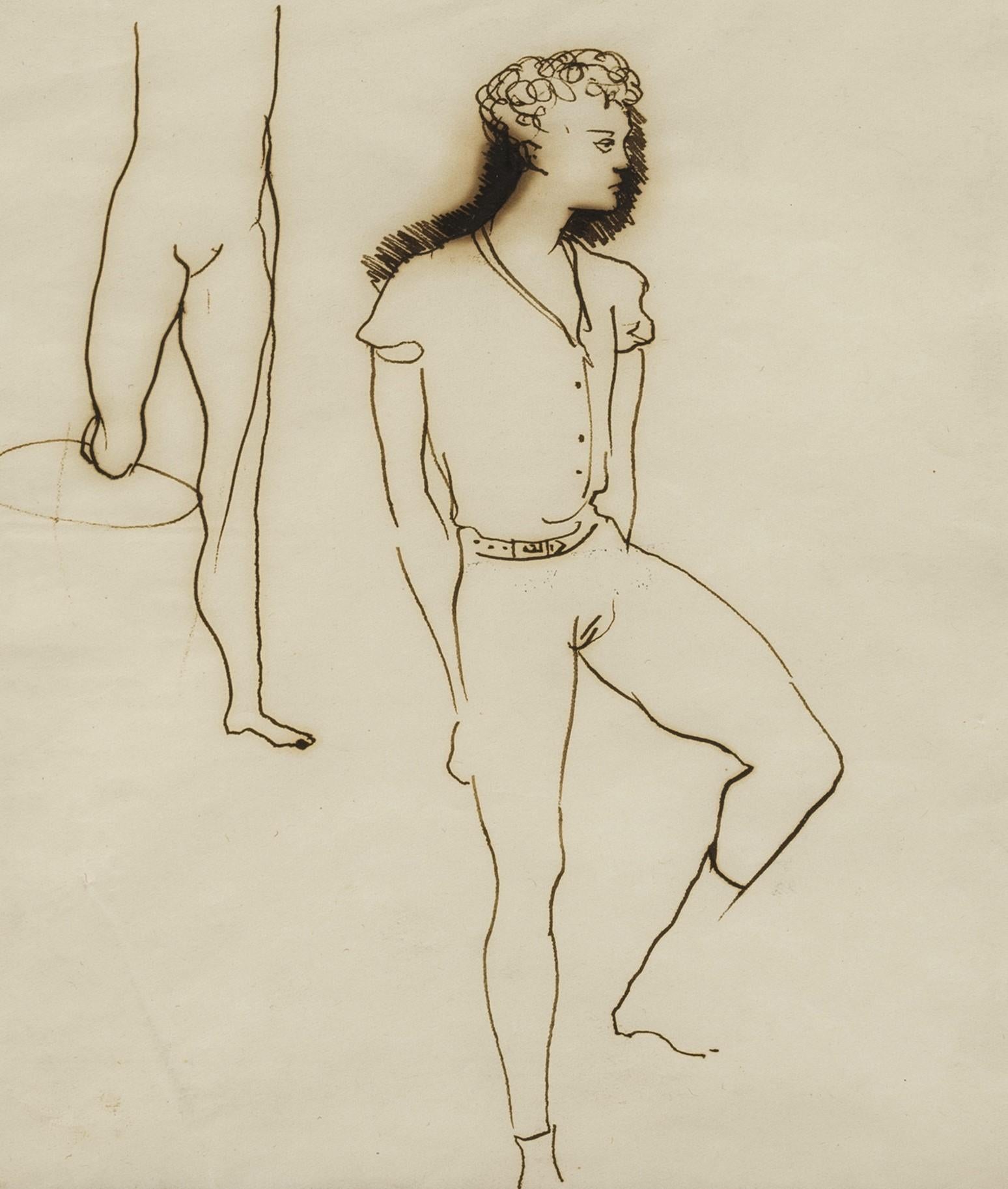 Tänzerin Studie (Beige), Nude, von Christian Bérard