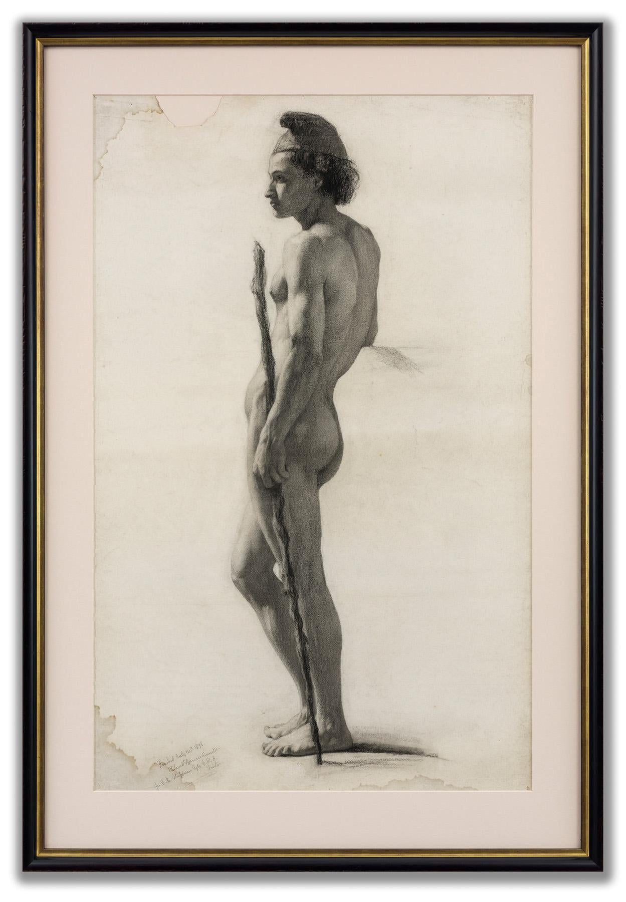 Arthur John Elsley Figurative Art - Academic Study (Male Nude)