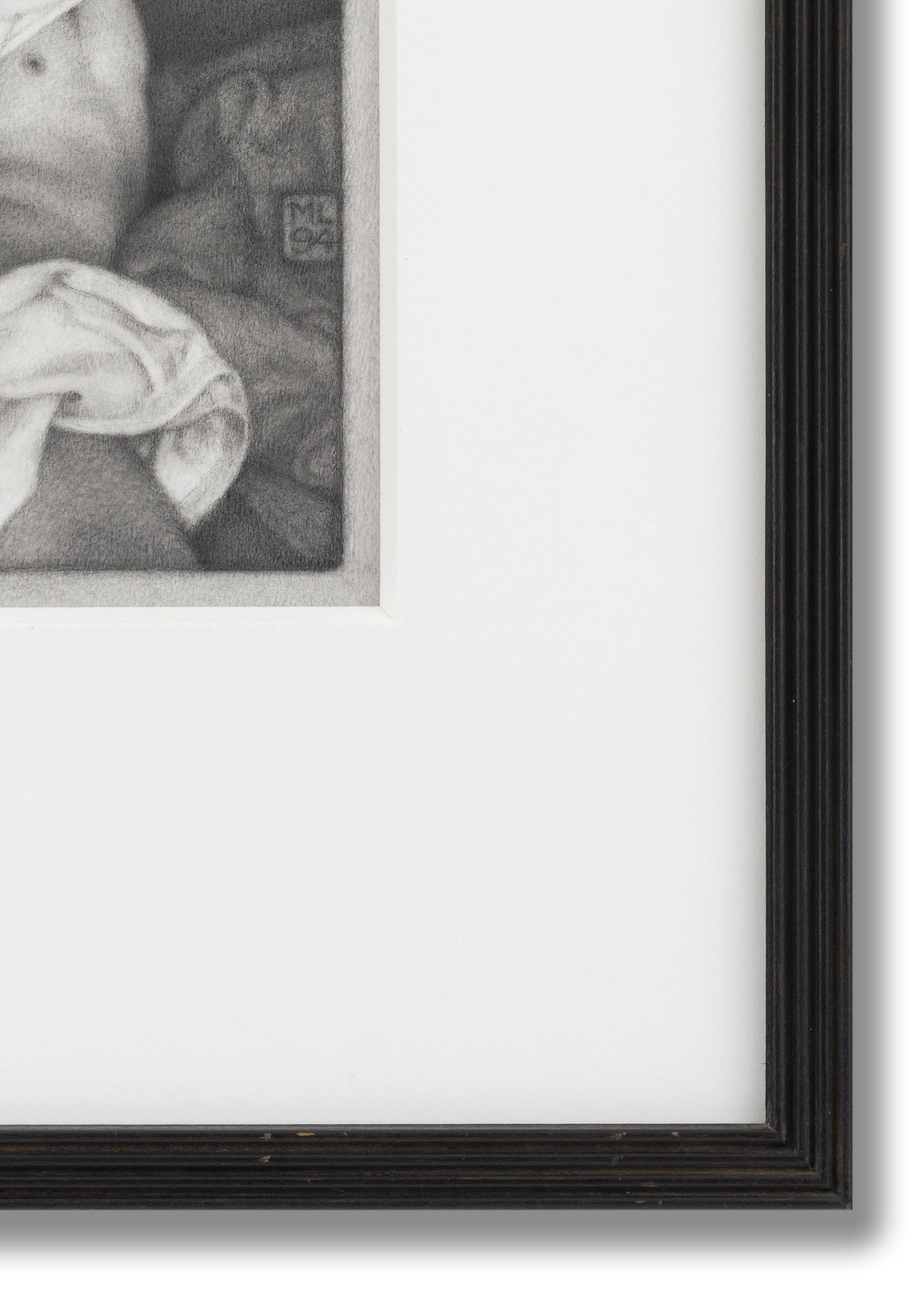 Graphite pencil on paper, signed and dated (middle right), 22cm x 20cm, (51cm x 46cm framed). (This work was kept by the artist for his personal collection. This was the only tonal drawing that remained in his collection at the time of his death in