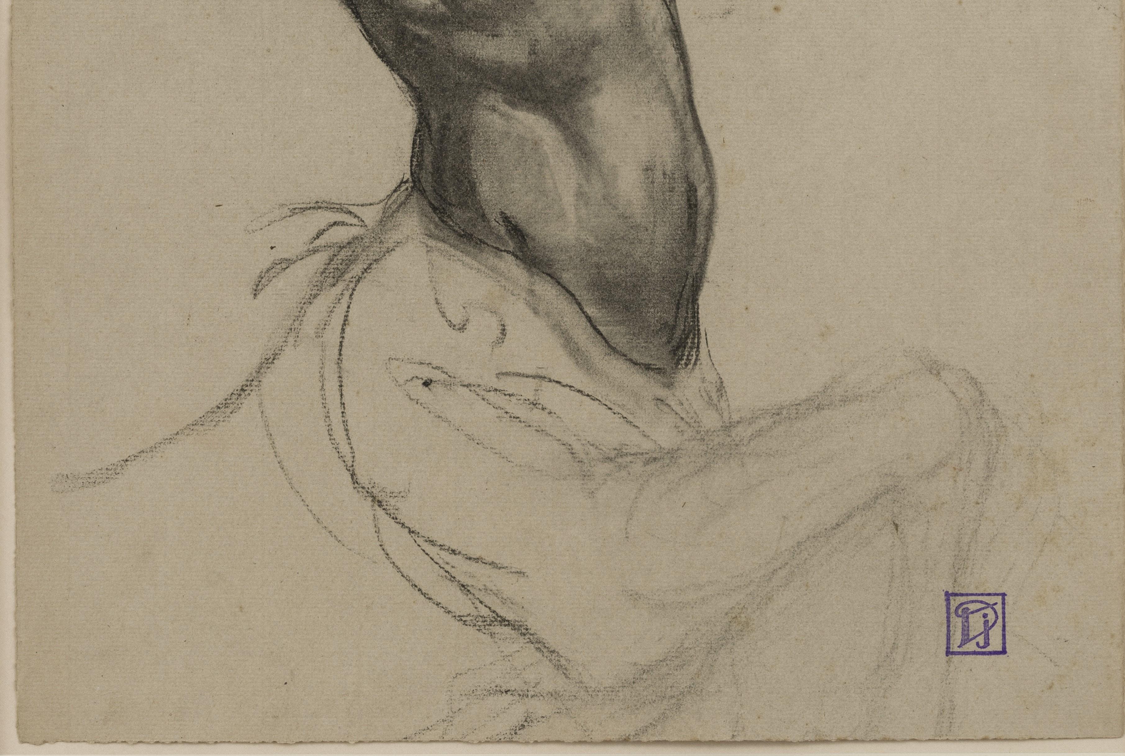 Jean Durand, (French 1894-1977) Academic Study (Centaur), c.1930s, Charcoal on paper, studio stamp (lower right), 42cm x 31cm (57cm x 46cm framed). The picture is framed behind museum quality non-reflective UV glass. 

Durand belonged to the Société