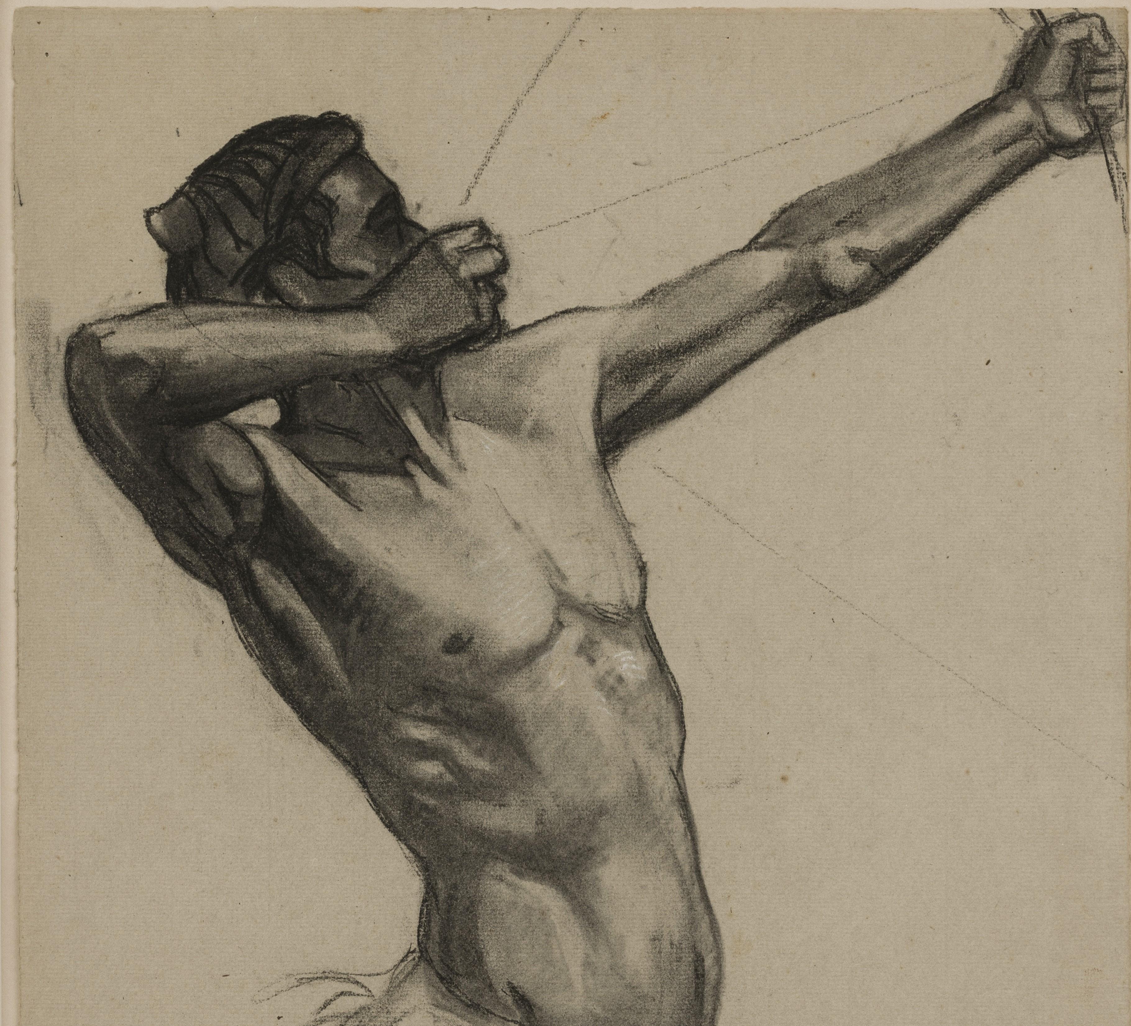 Academic Study (Centaur) - Brown Nude by Jean Durand