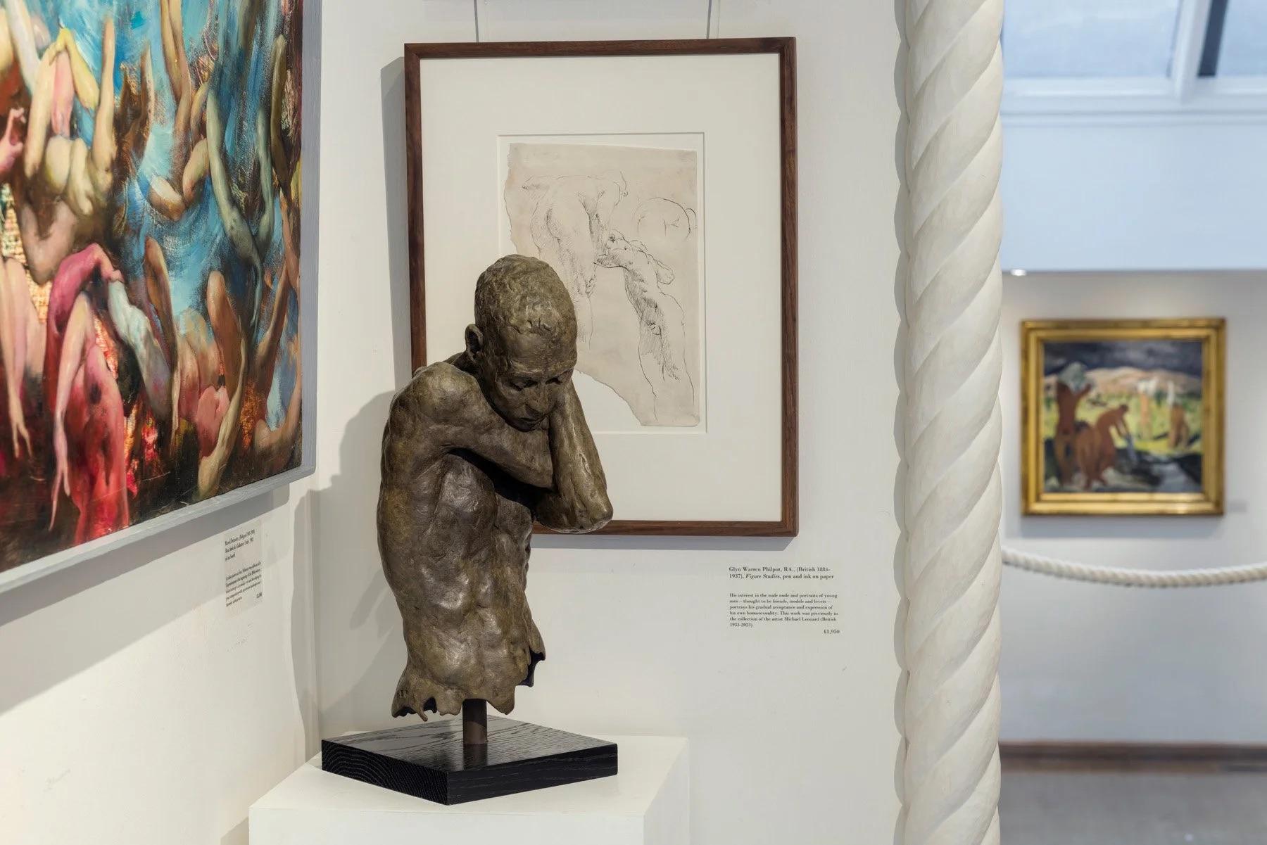 Figure Studies - Beige Figurative Art by Glyn Warren Philpot, R.A