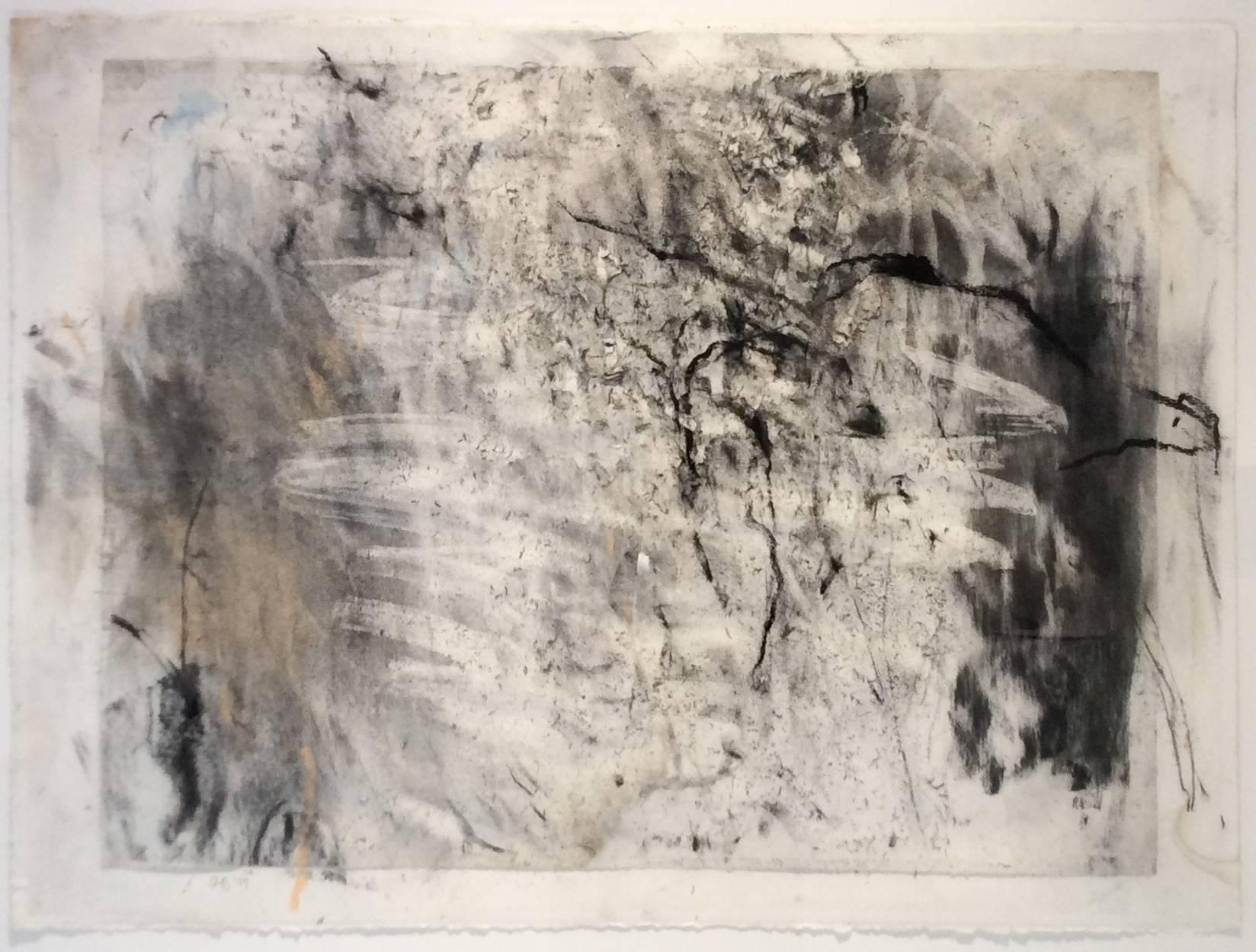 Gary Buckendorf Abstract Drawing - Olivebridge Drawing No. 1 (Gestural Charcoal Drawing floated in custom frame)