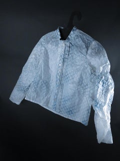 Formal Shirt with Blue Print (Figurative Still Life Glassine Paper Sculpture)