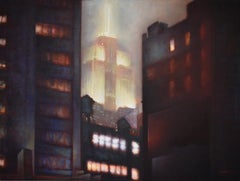 Used Empire (Cityscape Painting of New York City's Empire State Building at Night) 