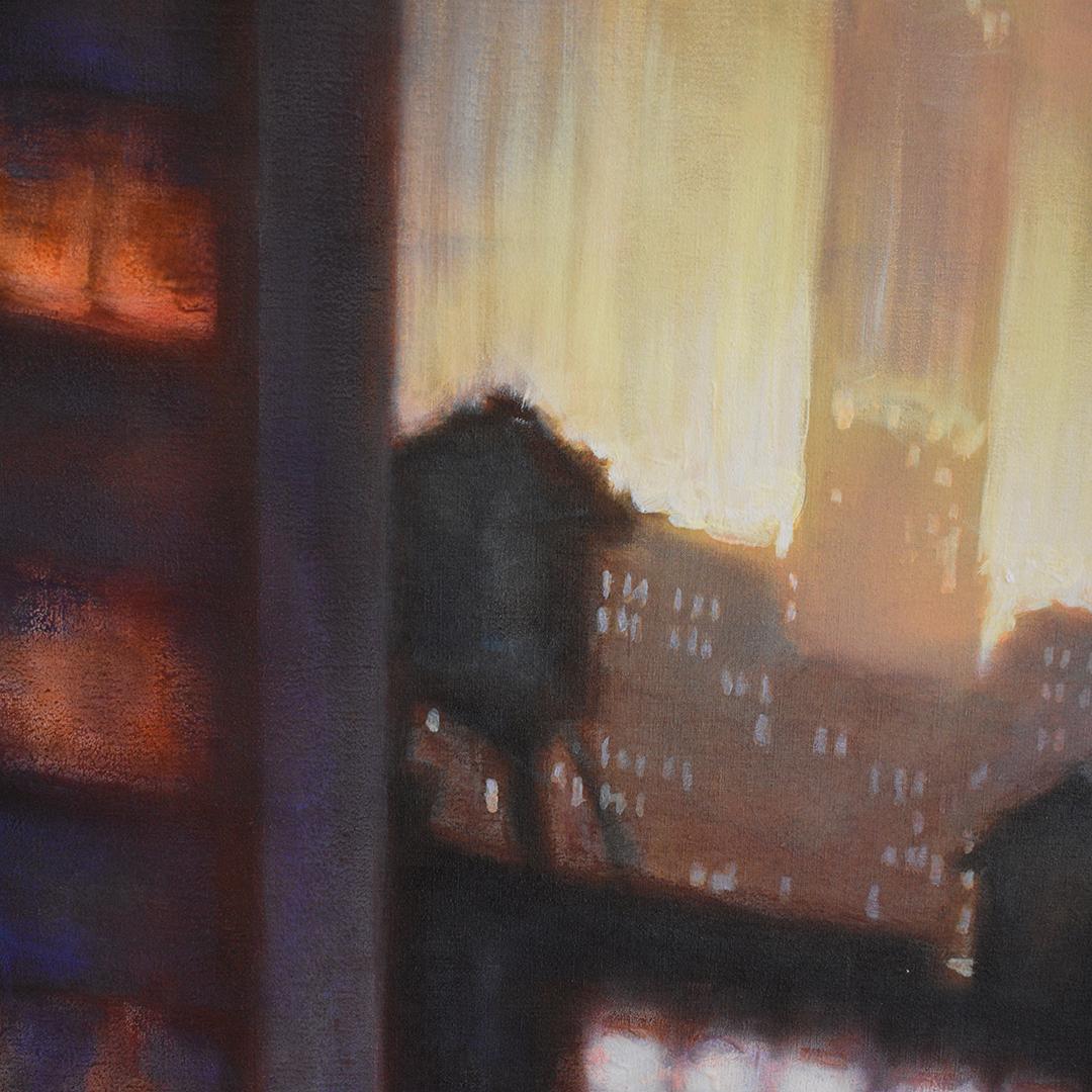 Empire (Cityscape Painting of New York City's Empire State Building at Night)  - Black Landscape Painting by Ricardo Mulero 