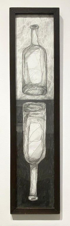 Morandi 22 (Contemporary Abstracted Still life drawing in Vintage Frame)