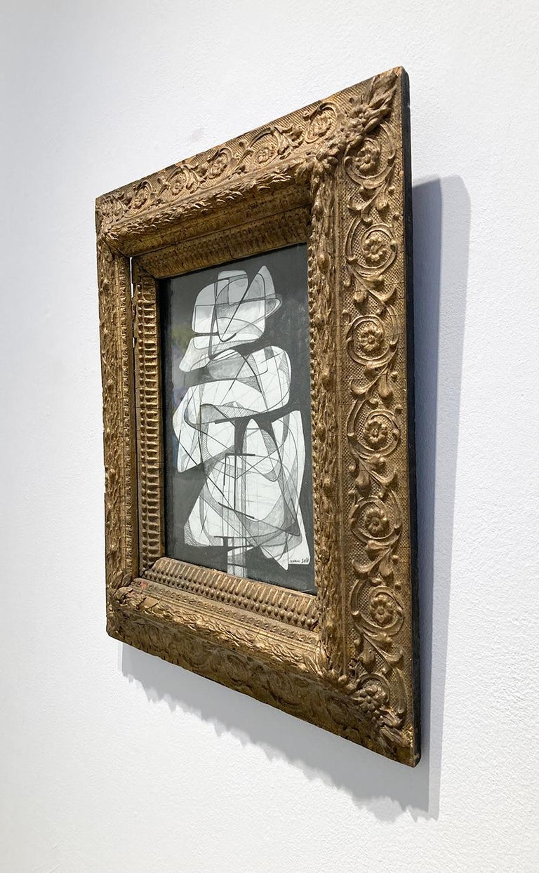 David Dew Bruner - Infanta I: Figurative Cubist Abstract Graphite ...