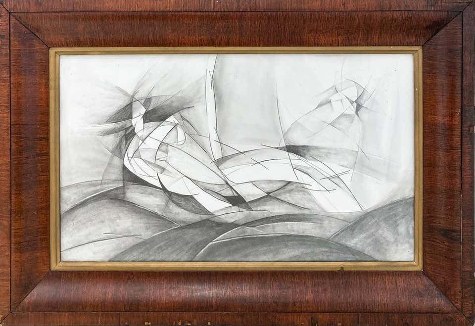 David Dew Bruner - Olympia VIII (Abstract Cubist Style, Modern Graphite ...