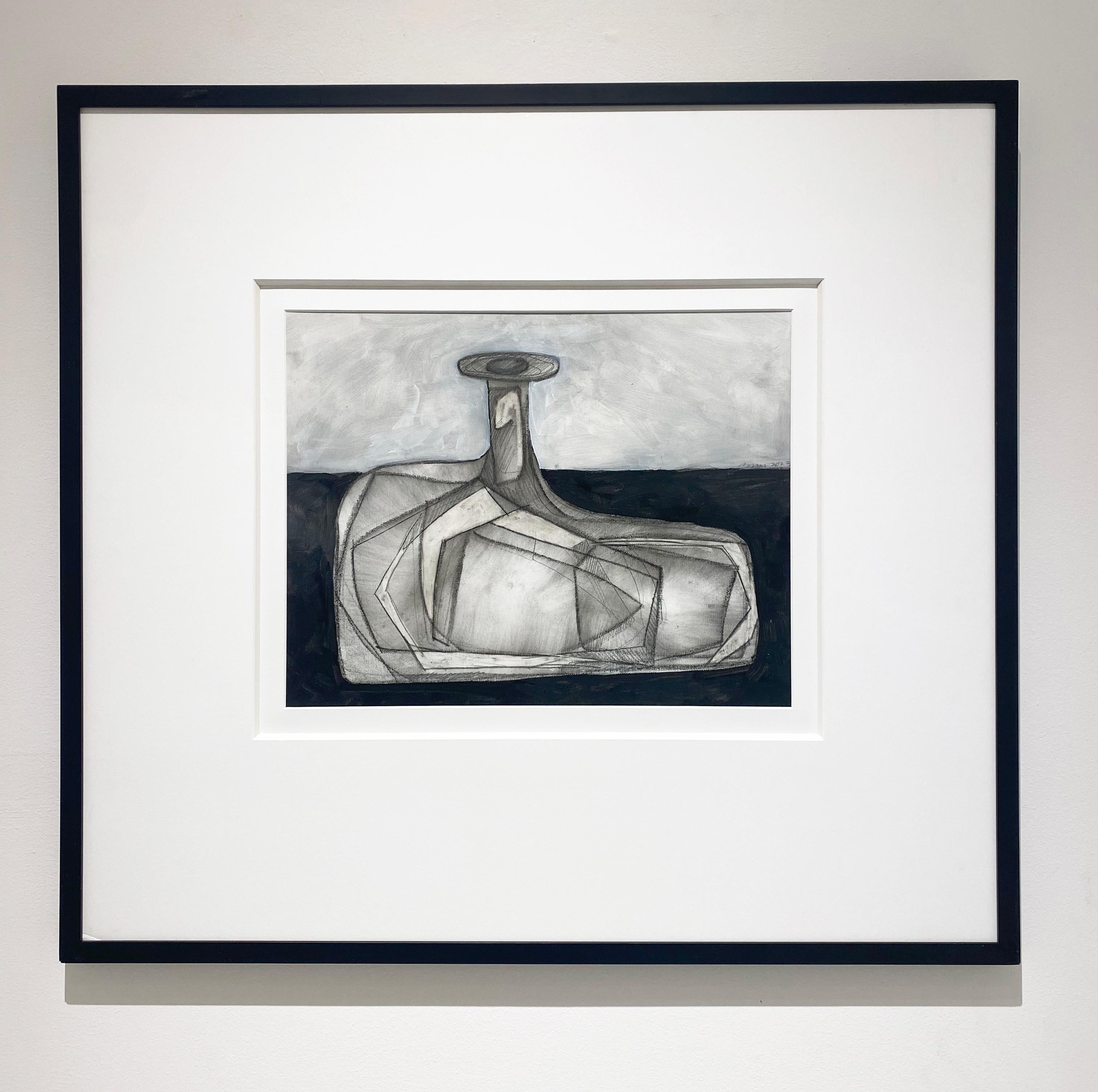 Morandi 12 (Abstract Cubist Still Life Painting Inspired by Morandi Bottles) - Art by David Dew Bruner