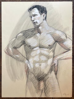 MB 079 (Contemporary Life Drawing of Male Nude by Mark Beard)