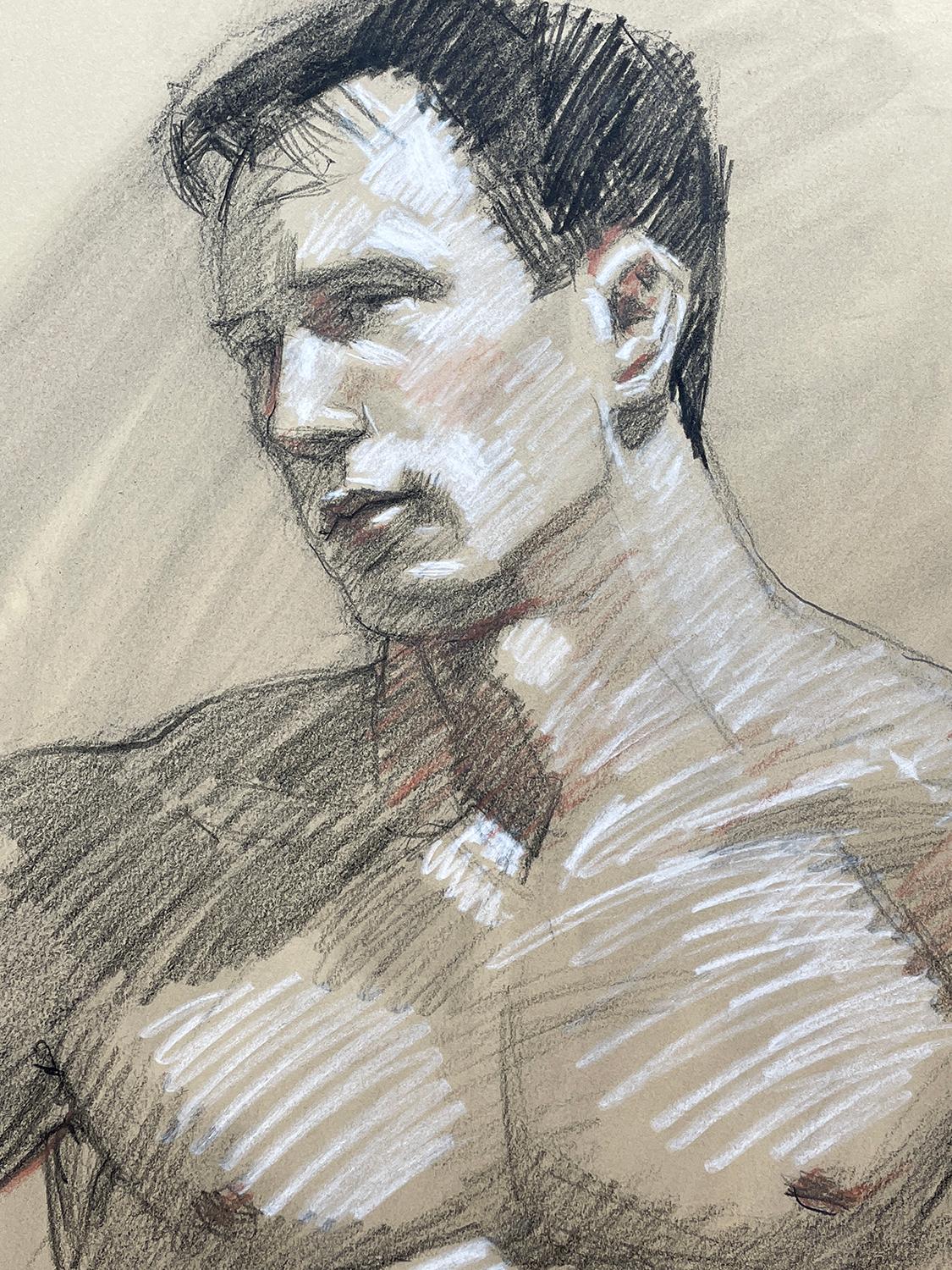 MB 079 (Contemporary Life Drawing of Male Nude by Mark Beard) 1