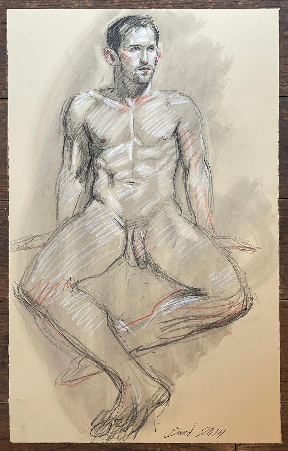 MB 702 (Contemporary Life Drawing of Male Nude by Mark Beard)
graphite, Conte crayon and charcoal on Arches paper
30 x 19 inches unframed

Contemporary figurative life study drawing of a male nude in graphite, charcoal and Conte crayon on Arches