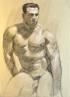 MB 80 (Figurative Life Drawing of Handsome Male Nude by Mark Beard) 