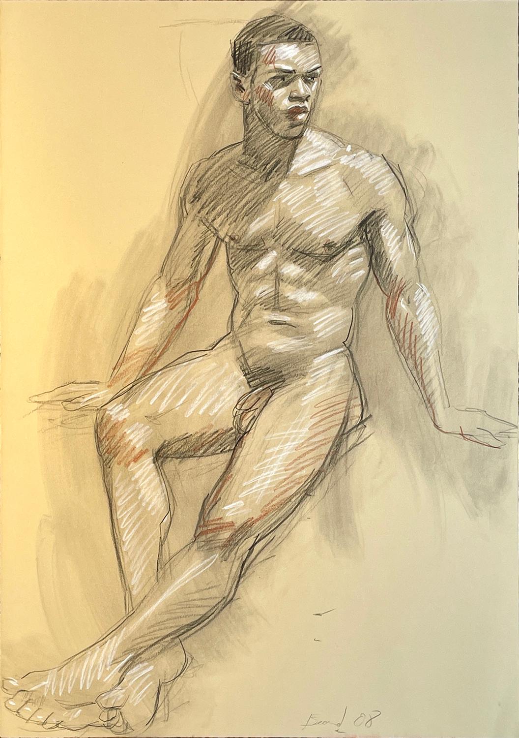 MB 824 (Double-Sided Figure Drawing of Handsome Nude Men by Mark Beard)  For Sale 2