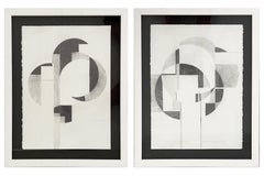 Oculus I y III (Díptico, Dibujos geométricos abstractos en grafito sobre papel)