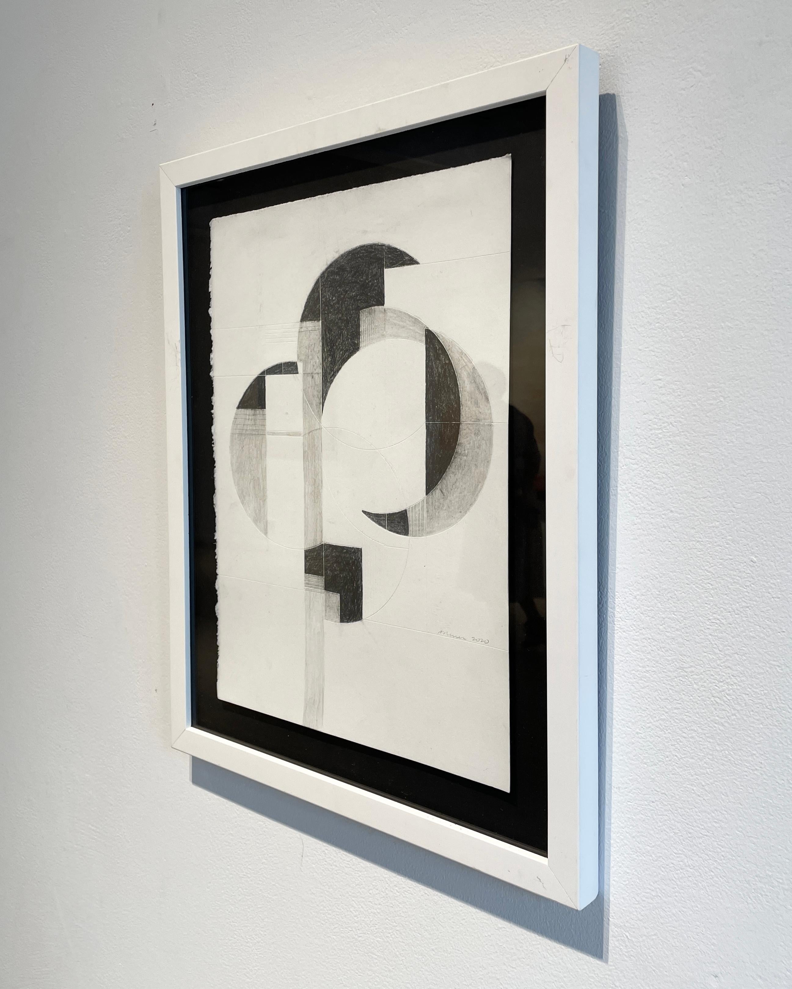 Oculus I & III (Diptych, Abstract Geometric Drawings in Graphite on Paper) For Sale 2