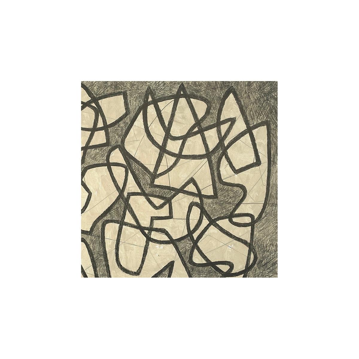Sans titre 21 ( dessin abstrait avec lignes minimalistes en graphite et acrylique - Beige Abstract Painting par Ralph Stout