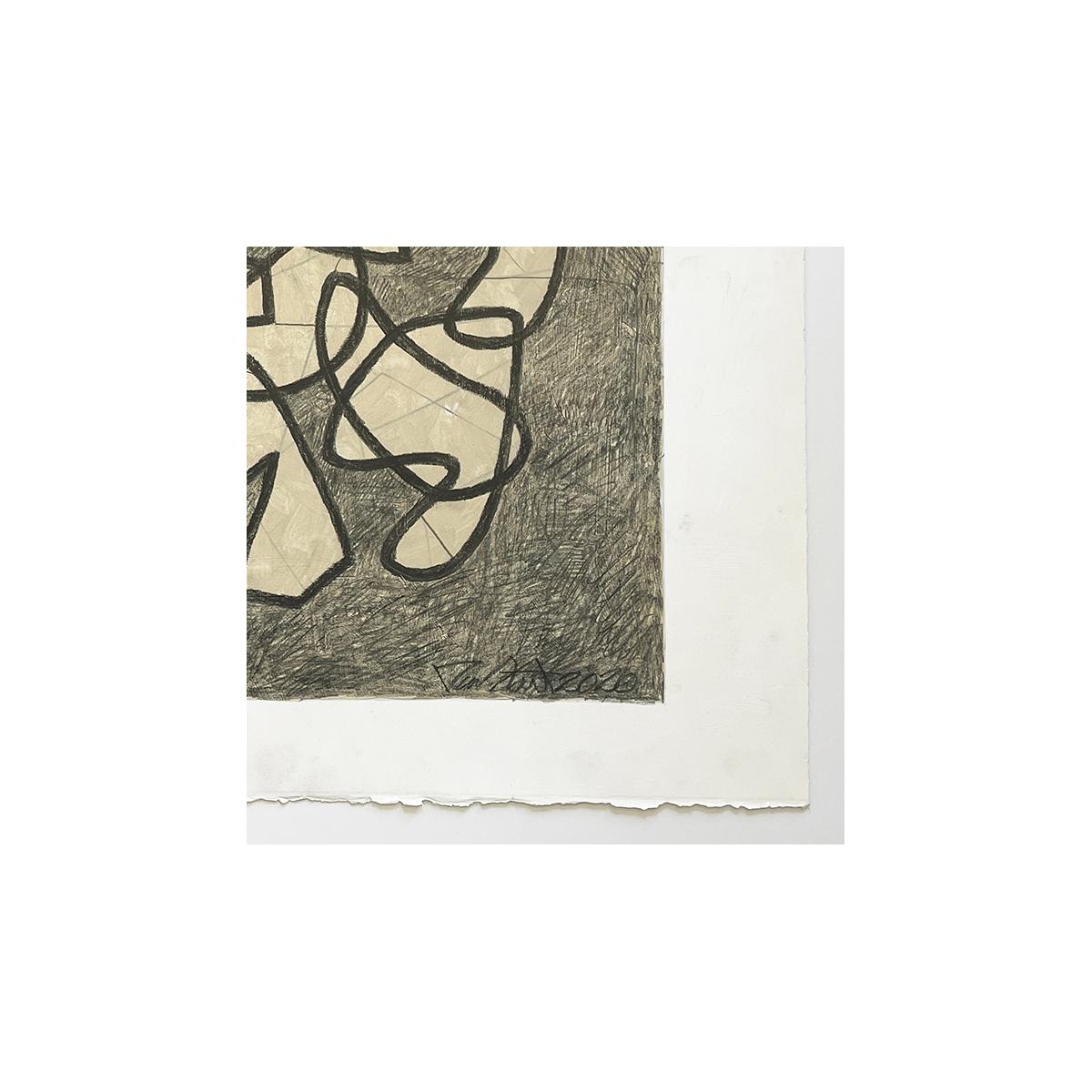 Sans titre 21 ( dessin abstrait avec lignes minimalistes en graphite et acrylique 1
