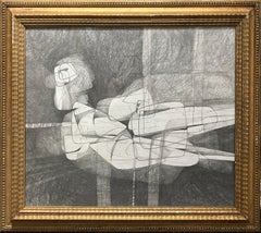 Olympia IV (Abstract Figurative Graphite Drawing Inspired by Edouard Manet)