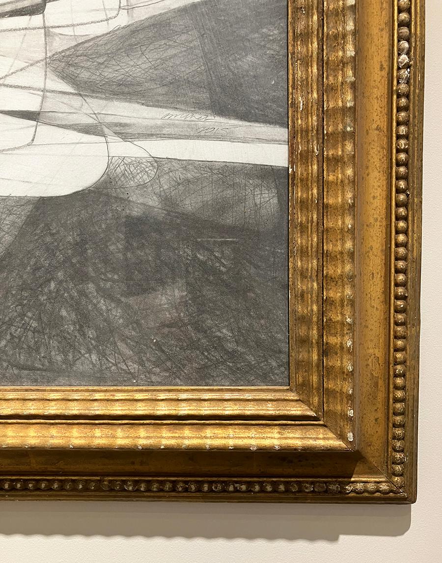 Dibujo abstracto en grafito de estilo cubista inspirado en el famoso cuadro figurativo 