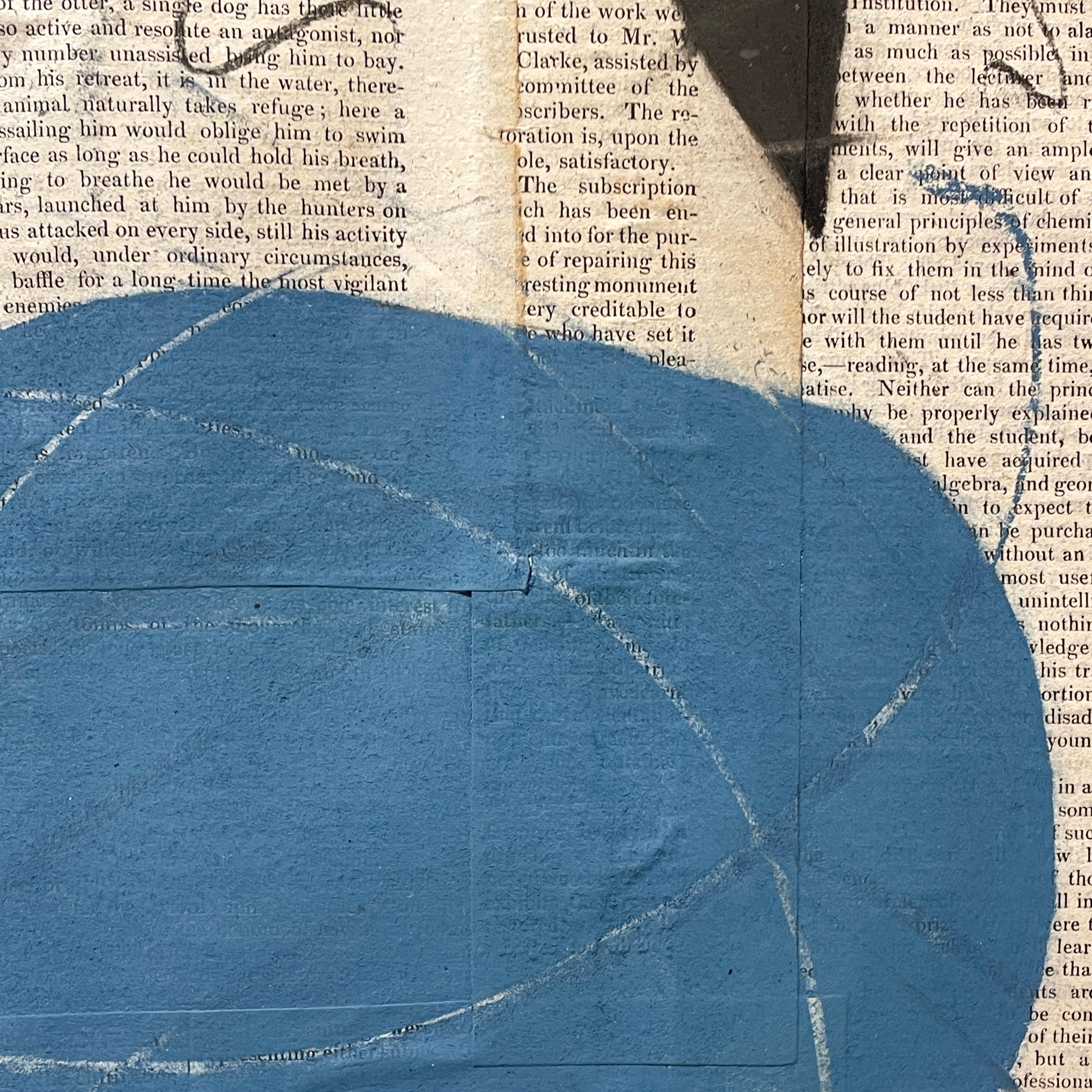 Stelle e nuvole di Penny (disegni ispirati a Matisse su pagine di libri d'epoca collagate) in vendita 2