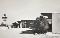 Thunderbird II (aquarelle en noir et blanc d'un motel abandonné)
