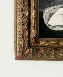 Morandi Bottle XX (Cubist Abstract Bottle Still life in Vintage Frame)