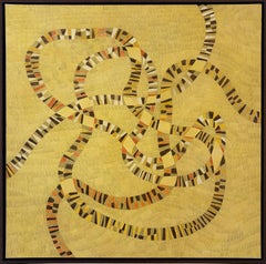 La storia di Stella: Disegno astratto a linee colorate con motivi gialli